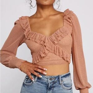 Ruffled Tan Women's Top